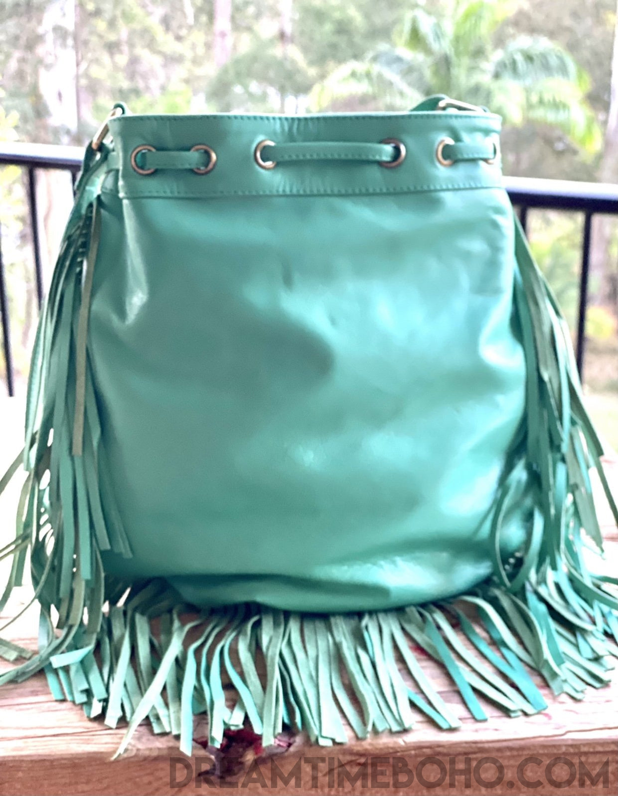 Turquoise Boho Fringe Leather Purse Bohemian Shoulder Bag 