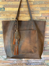 Load image into Gallery viewer, Large Leather Tote Bag Lakisha Boho Bag-Tote Bags-Dreamtime Boho -Antique Brown-Dreamtime Boho