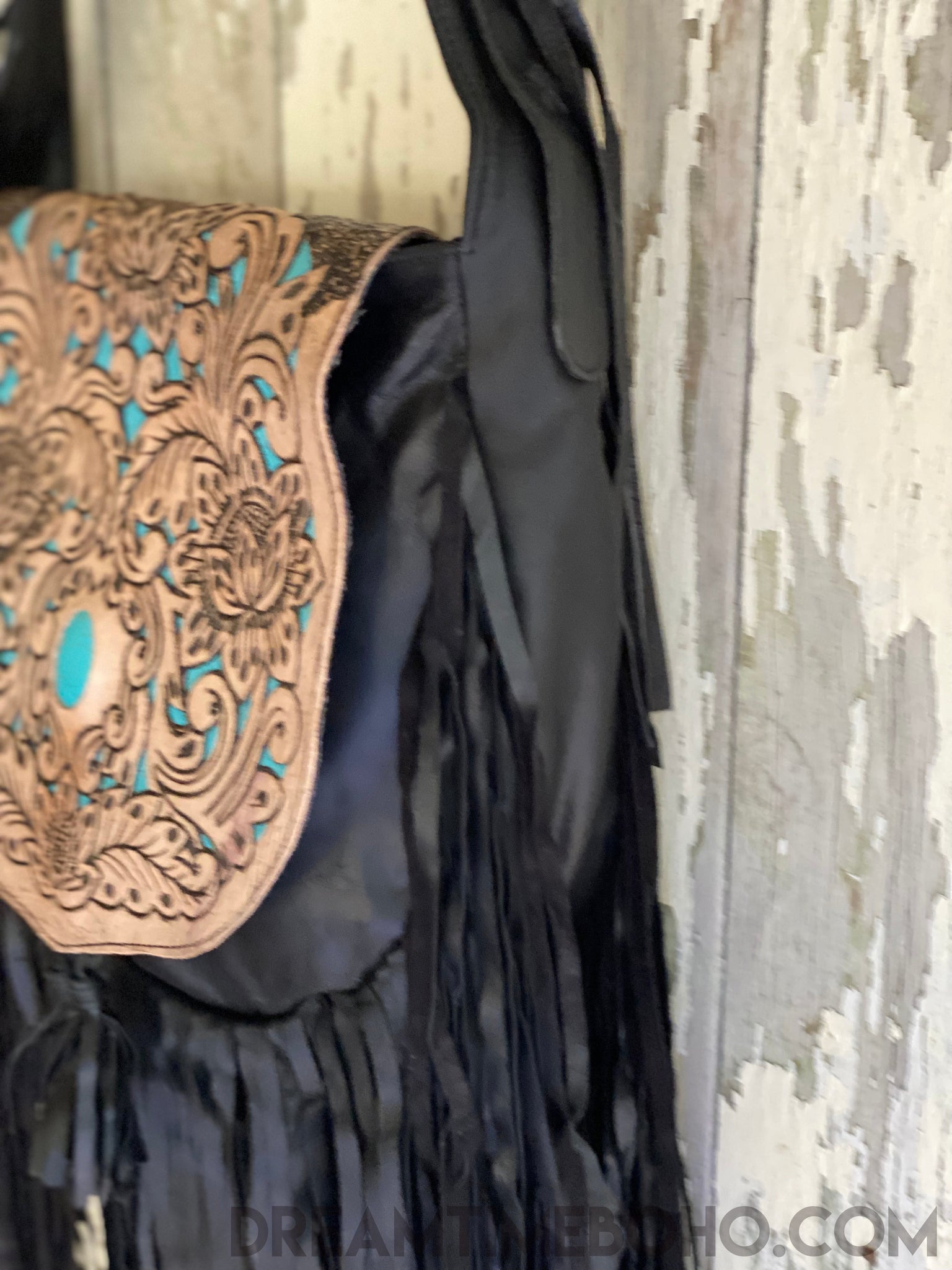 Hand Tooled Tan Raven Fringed Leather Boho Bag – Dreamtime Boho
